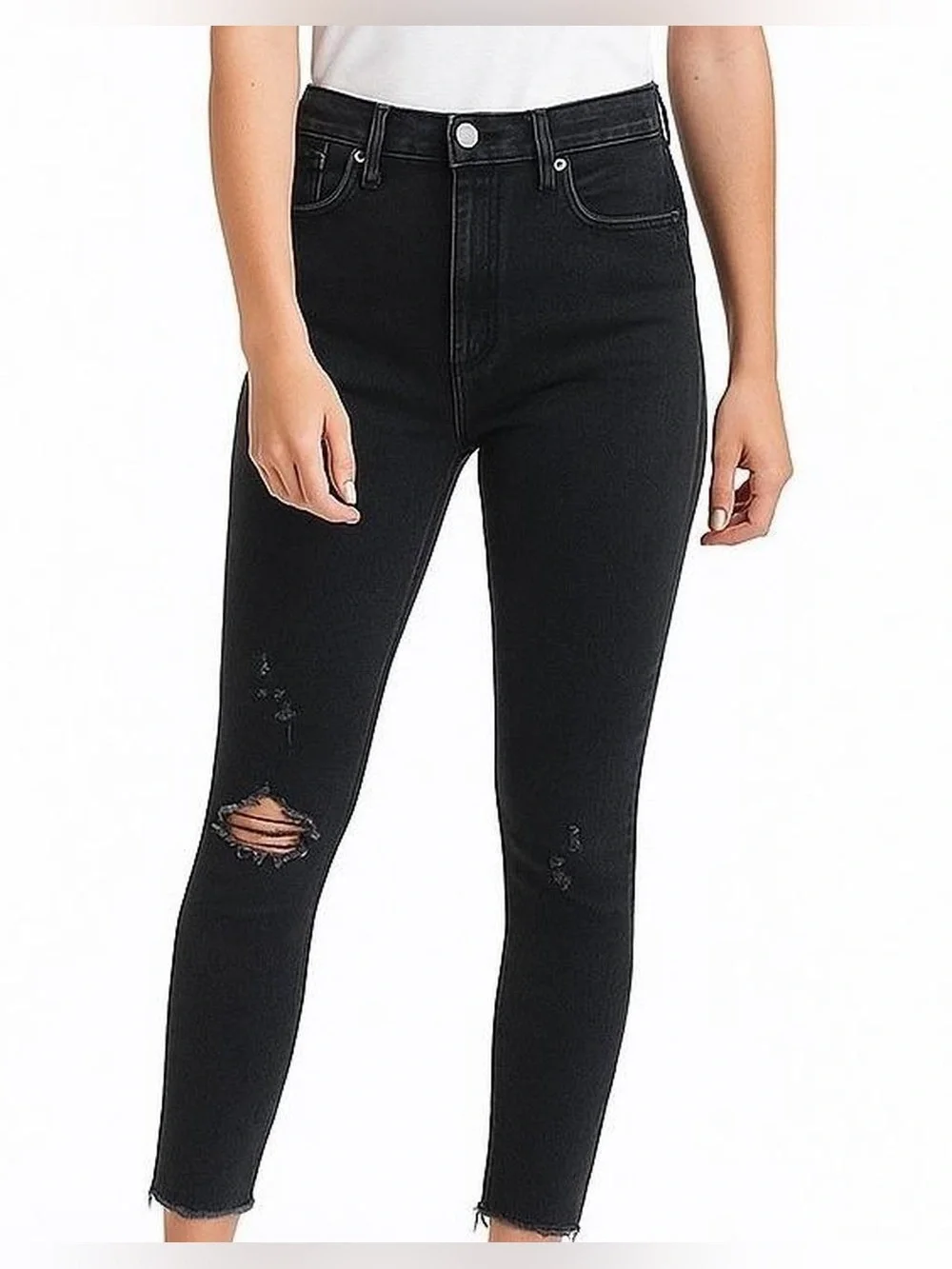 Abercrombie & Fitch the skinny high rise black denim curve love